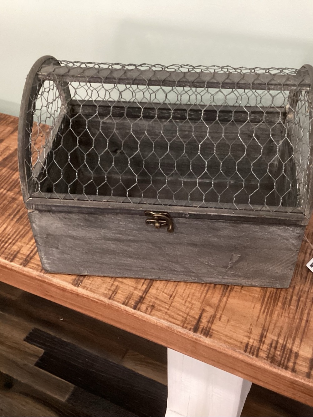 Rustic Gray Wood and Wire Display Box